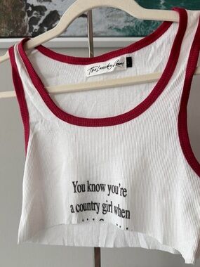 The Laundry Room White Crop Country Girl Tank